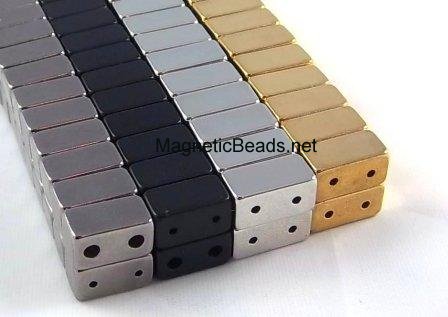 Magnetic Clasp Double Gold, Blk, Grey or Silver (DMC-6) 6x6x12mm